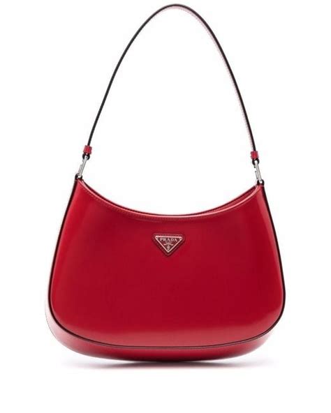 prada cleo bag cherry red|brushed leather shoulder bag Prada.